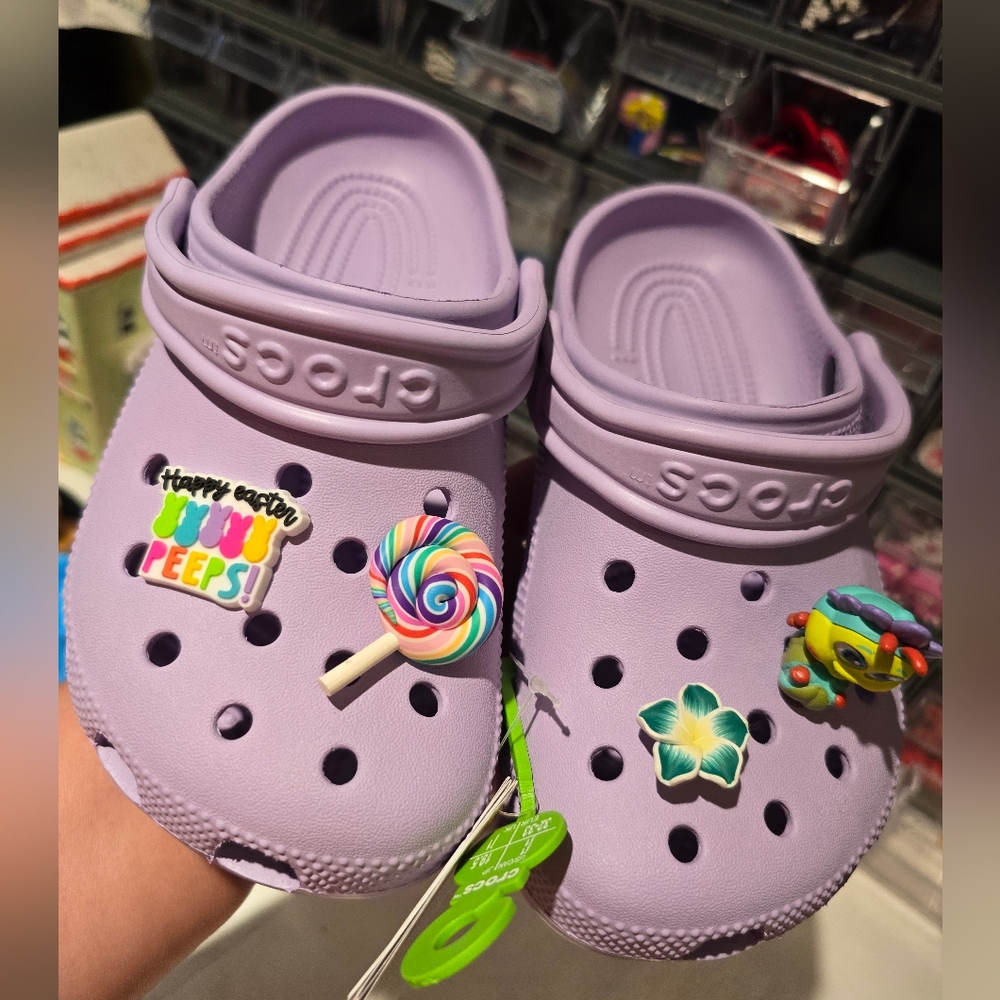 Crocs Kids Purple Clogs with Fun Charms